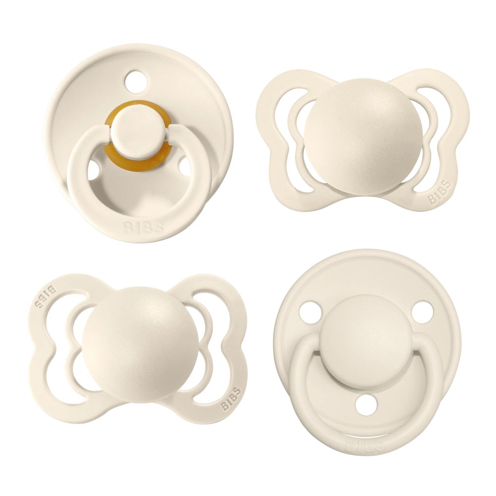 Bibs Pacifier TryIt Collection 4Piece Pacifier Set Ivory (06 Mont