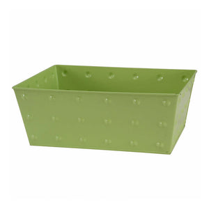 Kidsline Galvanized Metal Storage Basket - Green Default Title