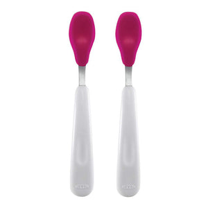 OXO Tot Soft Silicone Feeding Spoons 2-Piece Set - Pink Default Title