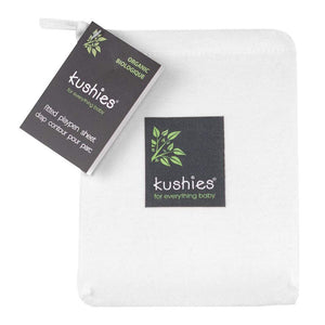 Kushies Organic Jersey Fitted Crib Sheet White - (DISCONTINUED)