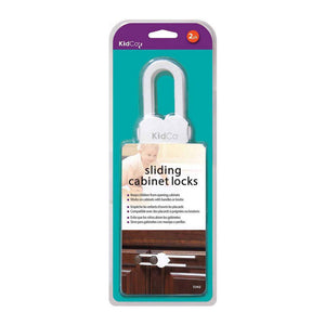 Kidco 2-Pack Sliding Cabinet Locks - White Default Title