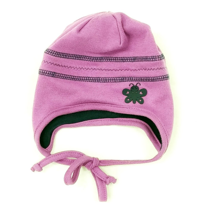 Calikids Girls Cotton Reversible Hat - Navy/Orchid (XS)