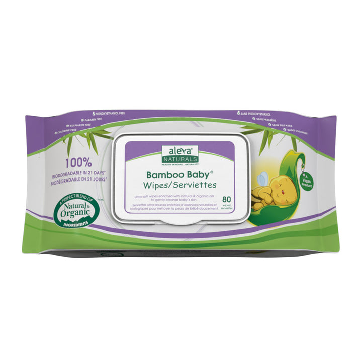 Aleva Naturals Bamboo Baby Wipes - 80ct