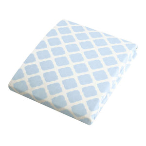 Kushies Flannel Fitted Change Pad Cover with Slits Blue Lattice