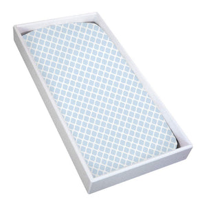 Kushies Flannel Fitted Change Pad Cover Blue Lattice (Discontinued)