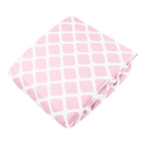 Kushies Flannel Fitted Crib Sheet Pink Lattice (DISCONTINUED)