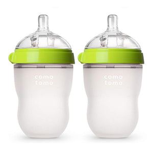 Comotomo Silicone 8 Ounce Baby Bottle 2 Pack - Green Default Title