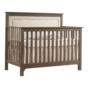 NEST Emerson 5-in-1 Convertible Crib with Upholstered Headboard Panel Mink Talc