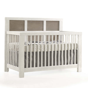 Natart Rustico Moderno 5-in-1 Convertible Crib White with Owl Grey Panels