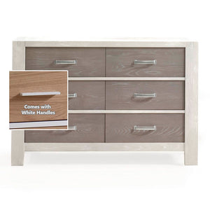 Natart Rustico Moderno Double Dresser White with Owl Grey Drawers