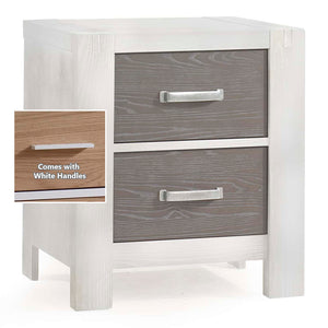 Natart Rustico Moderno Nightstand White with Owl Drawers