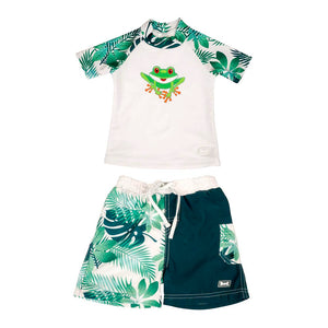 Baby Banz Short Sleeved Two-Piece Boys Swimsuit - Frog (24 Months, 12kg and up) Default Title