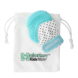 Malarkey Kids Munch Mitt Teething Mitt - Aqua Polka Dots Default Title