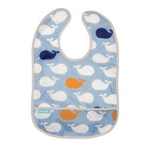 Kushies Cleanbib Waterproof Bib Whales (Discontinued) 12+ Months