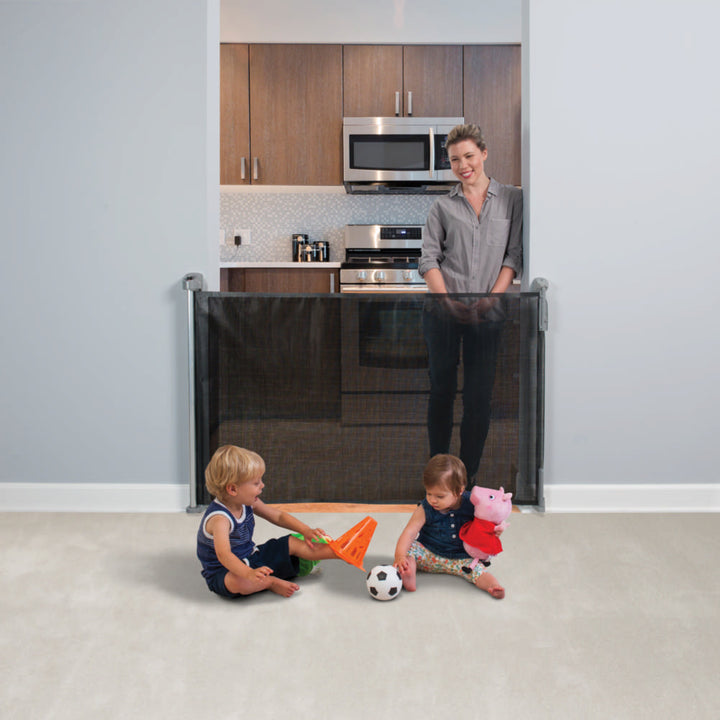 KidCo Retractable Safeway Hardware Mounted Mesh Barrier - Black