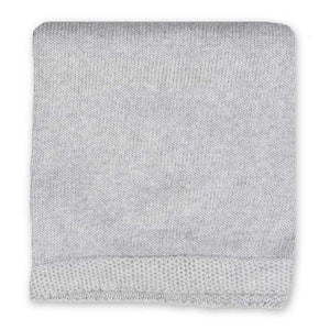 Baby Mode Signature Cable Knit Blanket with Borders - Grey Default Title