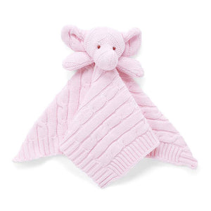 Baby Mode Signature Elephant Knit Security Blanket - Pink Default Title