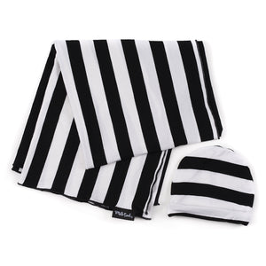 Milk Snob Hello Baby Swaddle Set - Black & White Signature Stripe Default Title