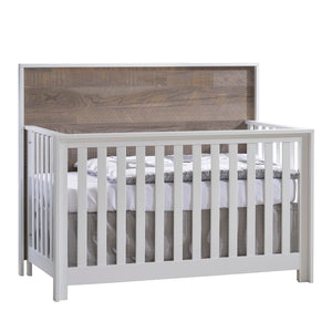 NEST Vibe 5-in-1 Convertible Crib White & Brown Bark