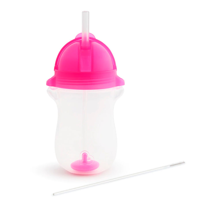 Munchkin Any Angle Click Lock 10oz Weighted Straw Cup - Pink