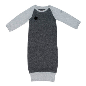 Juddlies Raglan Organic Night Gown - Graphite Black (0-3 Months) Default Title