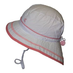 Calikids Quick Dry Girls Bucket Beach Hat (UV 50+) - White (XS) Default Title