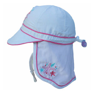 Calikids Legionnaire Girls Flap Hat (UV 50+) - White (XS) Default Title