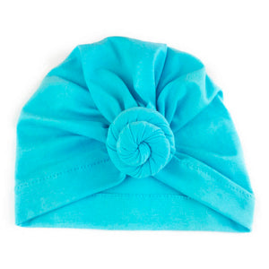 Baby Wisp Turban Knot Hat - Light Blue Default Title