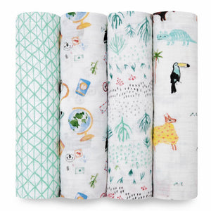 Aden + Anais Classic 4-Pack Muslin Swaddles - Around the World Default Title