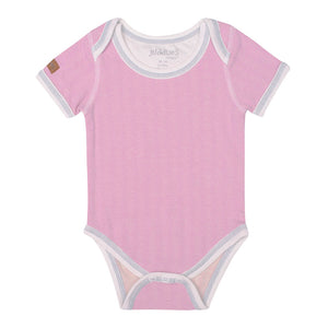 Juddlies Organic Cotton Cottage Short Sleeve Bodysuit - Sunset Pink (0-3 Months, 8-12 lbs) Default Title