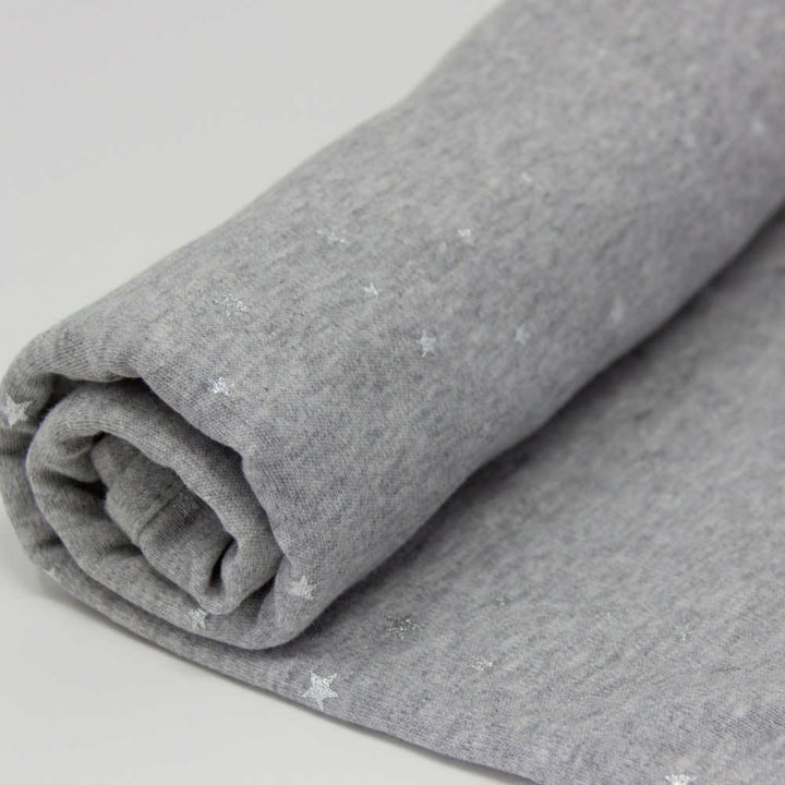 Living Textiles Cotton Jersey Swaddle Blanket - Grey Metallic Stars