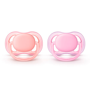 Avent Ultra Air Pacifier 2-Pack - Pink/Peach (6-18 Months) Default Title