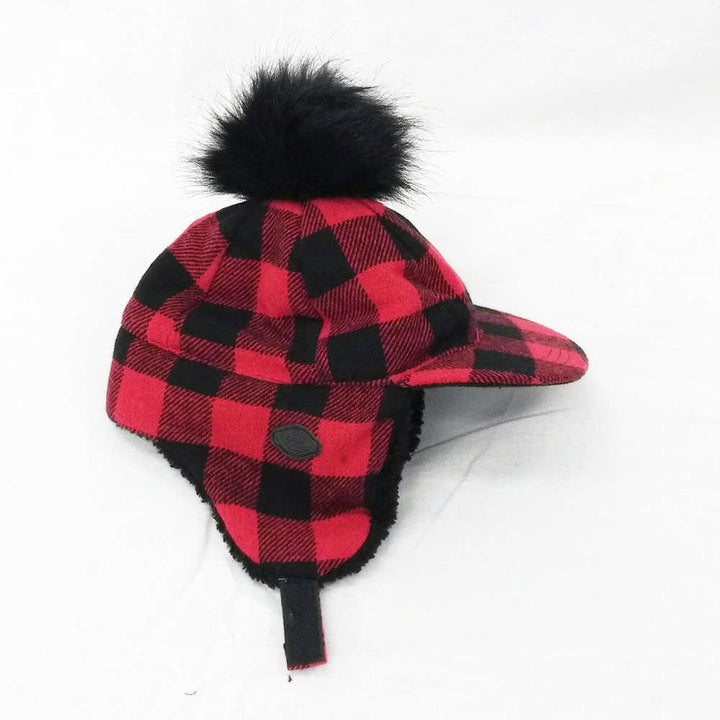 Calikids Plaid Wool Blend Winter Hat - Red (Medium, 12-18 Months) Default Title