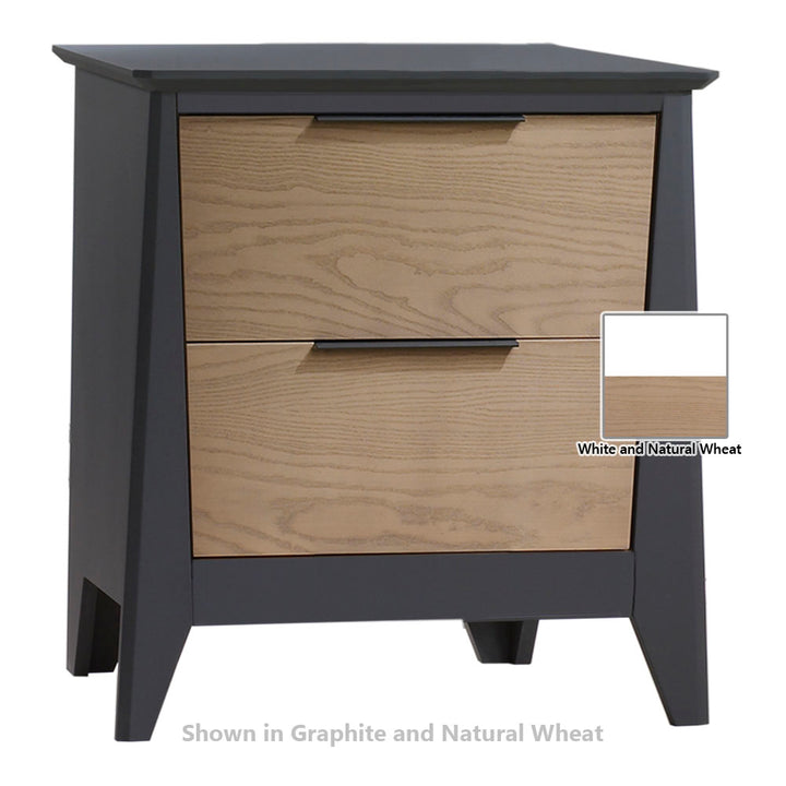 NEST Flexx Nightstand White and Natural Wheat