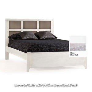 Natart Rustico Moderno Double Bed 54 inch White and White Bark