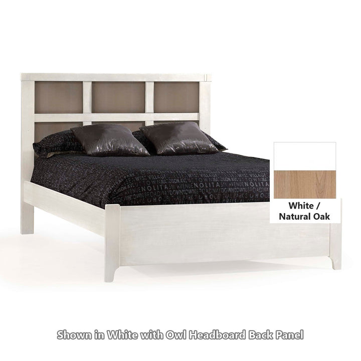 Natart Rustico Moderno Double Bed 54 inch White and Natural Oak