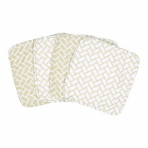 Baby Mode 4-Pack Cotton Terry Knit Washcloth - Geometric Green Default Title