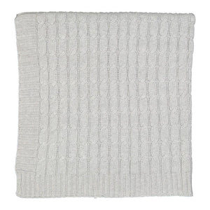 Baby Mode Cotton Cable Knit Blanket - Grey Default Title