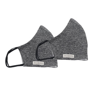 Juddlies 2-Pack Organic Cotton Reusable Kids Face Masks - Raglan Graphite Black Default Title