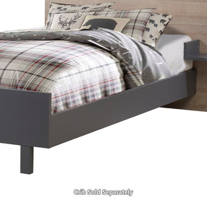 TULIP 39 inch Twin Bed Conversion Rails with Low Profile Footboard Charcoal