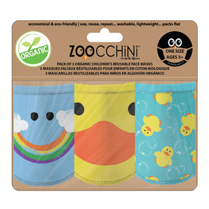 Zoocchini 3-Pack Organic Reusable Kids Masks - Duck (3 Years+) Default Title