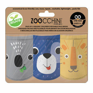 Zoocchini 3-Pack Organic Reusable Kids Masks - Dog (3 Years+) Default Title