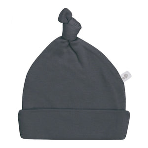 Perlimpinpin Bamboo Knotted Hat - Charcoal (6-9 Months) Default Title