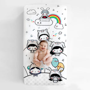 Rookie Humans 100% Organic Cotton Sateen Crib Sheet - Party In My Crib Default Title