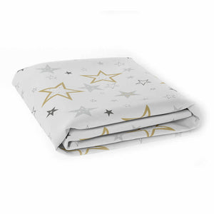 Kushies Cotton Percale Fitted Crib Sheet Golden Stars