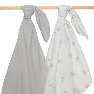 Living Textiles 2-Pack Organic Cotton Muslin Swaddles - Dandelion Default Title