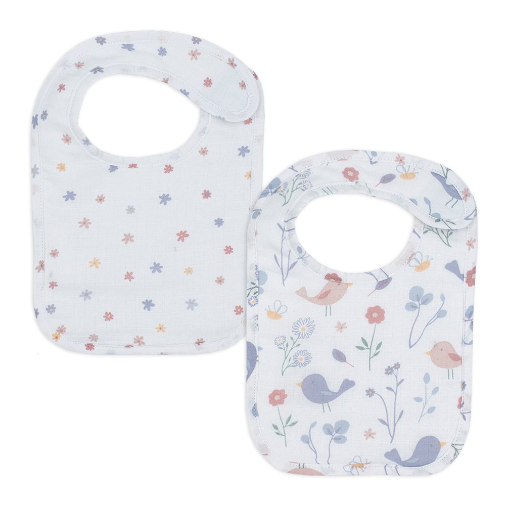 Living Textiles 2-Pack Cotton Muslin Bibs - Sweet Tweet – Dear-Born Baby