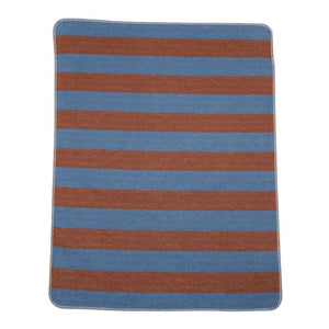 David Fussenegger JUWEL Baby Blanket - Terracotta and Blue Stripes/Solids Default Title