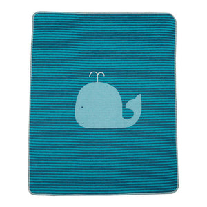 David Fussenegger JUWEL Baby Blanket - Blue Whale Stripes Default Title