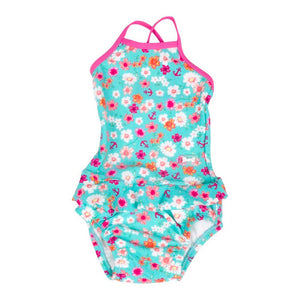 Baby Banz Tankini One-Piece Girls Swimsuit - Floral (6 Months, 8kg) Default Title